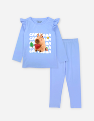 Đồ bộ bé gái tay dài mùa thu Capybara