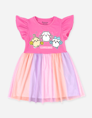 Váy bé gái Chiikawa Bomines, Đầm phối lưới cầu vồng