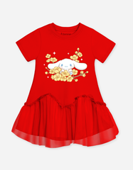 Váy Tết bé gái hoạt hình Cinnamoroll Bomines, Đầm Tết cho bé gái