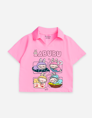 Áo croptop có cổ bé gái Labubu