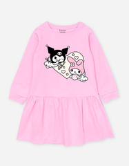 Váy bé gái tay dài Kuromi & My Melody