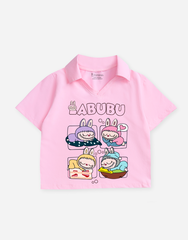 Áo croptop có cổ bé gái Labubu