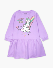 Váy bé gái mùa thu tay dài Kỳ Lân Unicorn Cầu vồng