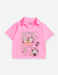 Áo croptop có cổ bé gái Labubu