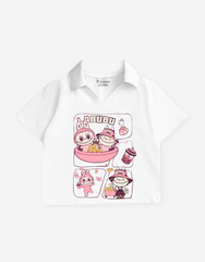 Áo croptop có cổ bé gái Labubu