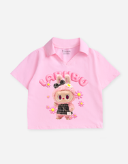 Áo croptop có cổ bé gái Labubu