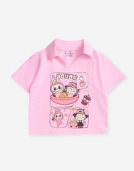 Áo croptop có cổ bé gái Labubu