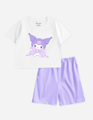 Đồ bộ short Kuromi Hello Kitty Bomines thun cotton 2 chiều
