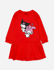 Váy bé gái tay dài Kuromi & My Melody