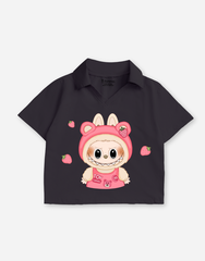 Áo croptop có cổ bé gái Labubu