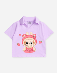 Áo croptop có cổ bé gái Labubu
