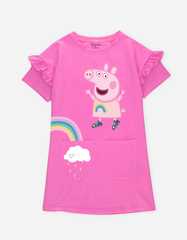 Váy bé gái tay ngắn Peppa Pig dáng suông