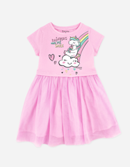 Váy bé gái tay ngắn Kỳ Lân Unicorn phối lưới