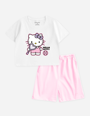 Đồ bộ short Kuromi Hello Kitty Bomines thun cotton 2 chiều