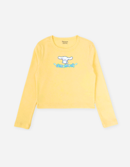 Áo tay dài bé gái Kuromi Melody Bomines, áo giữ nhiệt dáng croptop