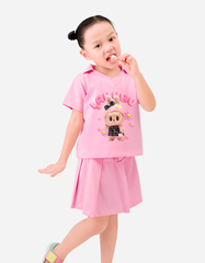 Áo bé gái croptop Labubu