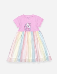 Váy bé gái tay ngắn phối lưới Unicorn