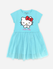 Váy bé gái tay ngắn Hello Kitty phối lưới