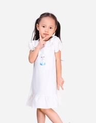Váy bé gái tay phồng cổ sen Elsa