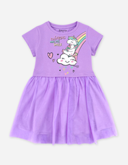 Váy bé gái tay ngắn Kỳ Lân Unicorn phối lưới