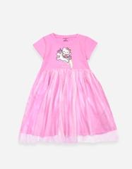 Váy tay ngắn phối lưới Hello Kitty