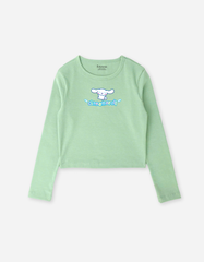 Áo tay dài bé gái Kuromi Melody Bomines, áo giữ nhiệt dáng croptop