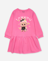 Váy bé gái tay dài mùa thu Labubu