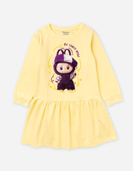 Váy bé gái tay dài mùa thu Labubu