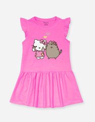 Váy bé gái tay cánh tiên Hello Kitty & Mèo Pusheen