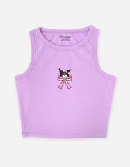 Áo bé gái croptop sát nách Labubu Capybara Kuromi