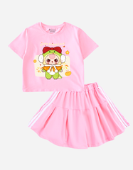 Set váy bé gái BabyThree Bomines, Bộ áo chân váy Tết dễ thương