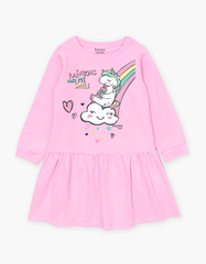 Váy bé gái mùa thu tay dài Kỳ Lân Unicorn Cầu vồng