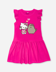 Váy bé gái tay cánh tiên Hello Kitty & Mèo Pusheen