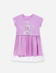 Váy tay ngắn bé gái Elsa ngôi sao kim tuyến