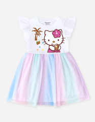 Váy bé gái phối lưới Hello Kitty
