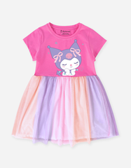 Váy bé gái phối lưới cầu vồng Kuromi