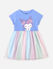 Váy bé gái phối lưới cầu vồng Kuromi