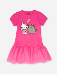Váy bé gái tay phồng Hello Kitty & Mèo Pusheen