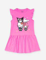 Váy bé gái tay cánh tiên Sanrio Friends Kuromi