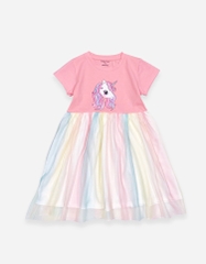 Váy bé gái tay ngắn phối lưới Unicorn
