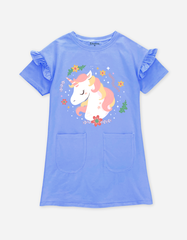 Váy bé gái tay ngắn Kỳ Lân Unicorn Bomines dáng suông