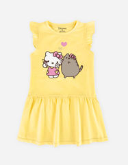 Váy bé gái tay cánh tiên Hello Kitty & Mèo Pusheen
