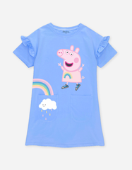 Váy bé gái tay ngắn Peppa Pig dáng suông