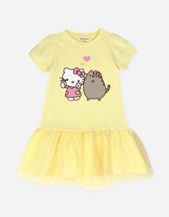 Váy bé gái tay phồng Hello Kitty & Mèo Pusheen
