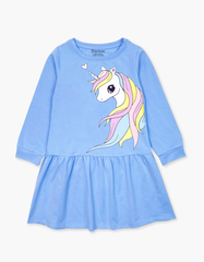 Váy bé gái mùa thu tay dài Kỳ Lân Unicorn