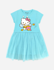 Váy bé gái tay ngắn Hello Kitty phối lưới