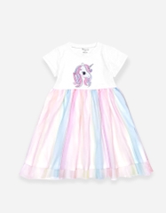 Váy bé gái tay ngắn phối lưới Unicorn
