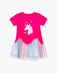 Váy bé gái phối lưới lượn sóng Unicorn