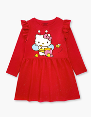 Váy bé gái mùa thu tay dài Hello Kitty