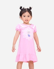 Váy bé gái tay phồng cổ sen Elsa